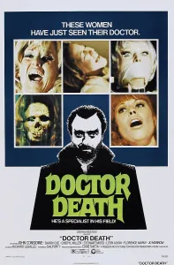 Evil Prints: DOCTOR DEATH, U.S. poster art, John Considine (center), 1973