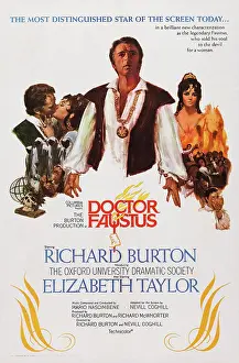 Burton Prints: DOCTOR FAUSTUS, US poster, Richard Burton (center), Elizabeth Taylor (right), 1967