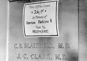 Social Programs Prints: Doctor protesting the new Medicare program