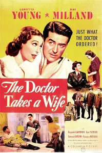 Sitting In Chair Prints: THE DOCTOR TAKES A WIFE, US poster, top from left: Loretta Young, Ray Milland, 1940