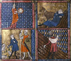 Christians Prints: Doctrine Chretienne. French school. 13th century. Miniature painting in gold. Page 66
