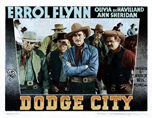 Friends Prints: DODGE CITY, from left, center, Errol Flynn, Alan Hale, Sr. 1939