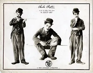 1910s Poster Art Prints: A DOG'S LIFE, Charlie Chaplin, lobbycard, 1918