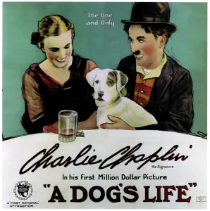 Table Prints: A DOG'S LIFE, Edna Purviance, Charlie Chaplin, 1918