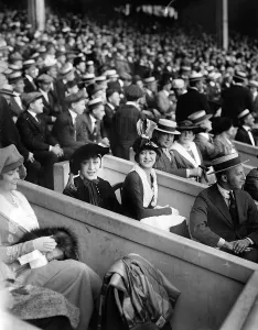 Dolly Prints: Dolly Sisters in box seats at a baseball game, ca. 1923-25