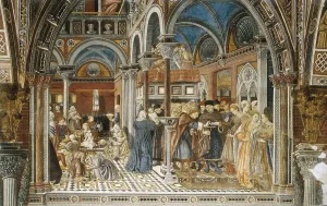 DOMENICO DI BARTOLO (1400-1447). Marriage of an Orphan. 1441-1444. ITALY. Siena. Ospedale di Santa Maria della Scala (Santa Maria della Scala Hospital). Pilgrim Hall