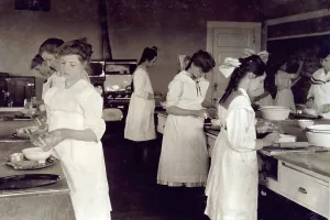 Laboratory Prints: Domestic Science class in Horace Mann School. Tulsa, Oklahoma, Lewis Hine photograph, 1917