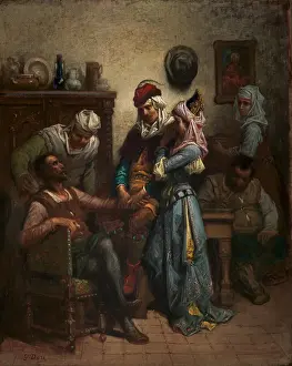 Couples Prints: DON QUIXOTE AND SANCHO PANZA ENTERTAINED BY BASIL AND QUITERIA