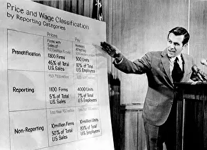 Chart Prints: DONALD RUMSFELD, as 'Cost of Living Council' Director during Nixon's campaign news conference