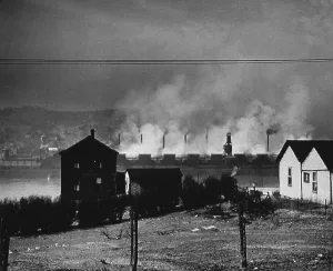 Metals Prints: Donora, Pennsylvania, as seen from Webster, Pa. across the Monongahela River in 1949