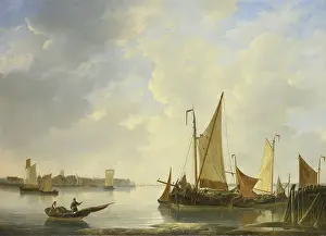 Fishing Prints: Dordrecht from Papendrecht, by Christiaan Lodewijk Willem Dreibholtz