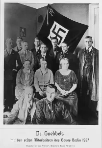 Banner Prints: Dr. Joseph Goebbels with the first co-workers of the Berlin administrative district of the Nazi Party in 1927