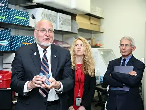Speaking Prints: Dr. Robert Redfield learns about universal flu vaccine development at the Vaccine Research Center of the NIH
