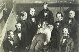 Physicians Prints: Dr. William T.G. Morton administering ether to a patient