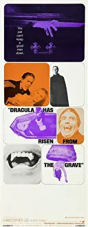 DRACULA HAS RISEN FROM THE GRAVE, l-r: Christopher Lee, Veronica Carlson on poster art, 1968