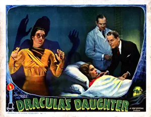 Shadow Prints: DRACULA'S DAUGHTER, from left, Gloria Holden, Nan Grey, Otto Kruger, 1936
