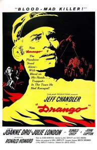 Chandler Prints: DRANGO, US poster, Jeff Chandler (center), 1957
