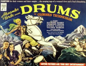 Valerie Prints: DRUMS, Valerie Hobson (lower left), Sabu (on horse), 1938