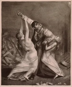 Alcoholism Prints: THE DRUNK, a lithograph by George Bellows (1882-1925)