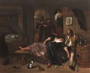 1650s Prints: The Drunken Couple, Jan Steen, 1655