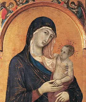 Background Prints: Duccio di Buoninsegna, Madonna and Child with Six Angels