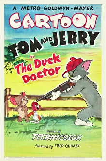 Animation Prints: THE DUCK DOCTOR, left: Jerry, right: Tom on poster art, 1952