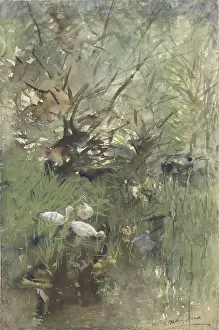 Brush Prints: Ducks Among Willows, by Willem Maris, c