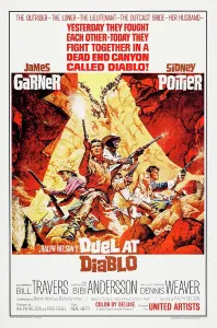 Poitier Prints: DUEL AT DIABLO, US poster art, from left: Dennis Weaver