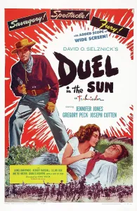 Images Dated 11th March 2015: DUEL IN THE SUN, US poster art, left and right: Gregory Peck; center: Jennifer Jones, 1946