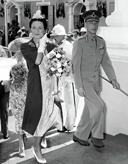 Composer Prints: Duke and Duchess of windsor entering the government building in Nassau
