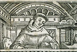 Xylographies Prints: DUNS SCOTUS, John (1266-1308). Portrait of an edition of his works from 1530