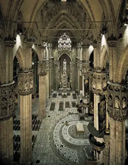 Lombardia Prints: Duomo or Cathedral of Milan. 1380s
