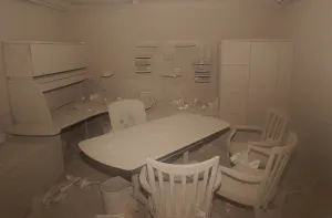 9 11 Prints: A dust covered office in building near the World Trade Center after the 9-11 terrorist attacks