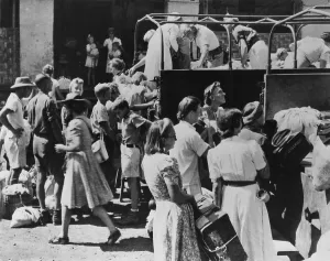 Insurrections Prints: Dutch civilians after their release from an Indonesian Nationalist internment camp