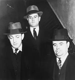 Schultz Prints: Dutch Schultz (left) leaving jail in Albany