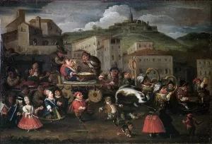 Dwarf Prints: Dwarfs in a Square in Brescia, by Faustino Bocchi