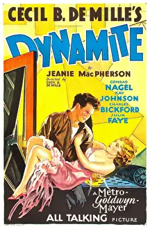Films By Cecil B Demille Prints: DYNAMITE, poster art, from left: Charles Bickford, Kay Johnson, 1929