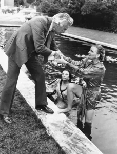 Swimming Pool Prints: DYNASTY, from left, John Forsythe