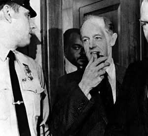 Scandal Prints: E. Howard Hunt leaves Senate Office after conferring with Watergate Investigative Committee