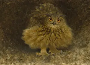 Feathers Prints: An Eagle Owl, 1905, by Bruno Liljefors