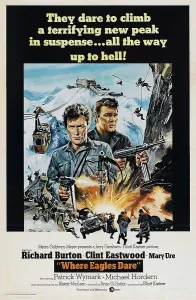WHERE EAGLES DARE, l-r: Clint Eastwood, Richard Burton on poster art, 1968