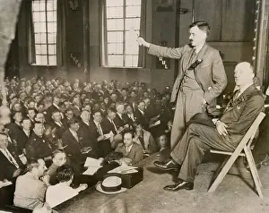 Earl Prints: Earl Browder, making the keynote address at the Communist Party Convention
