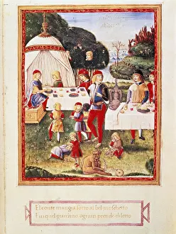Banquet Prints: The earl under the musket, unknown artist related to Cristoforo de Predis