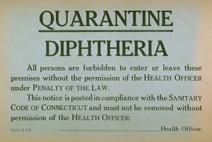 Sick Prints: Early 20th century quarantine sign for the contagious disease diphtheria