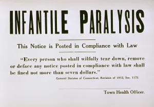 Sick Prints: Early 20th century quarantine sign for the contagious disease infantile paralysis (polio)