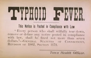Sick Prints: Early 20th century quarantine sign for the contagious disease typhoid fever