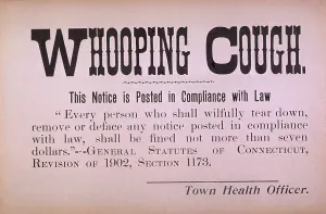 Sick Prints: Early 20th century quarantine sign for the contagious disease whooping cough