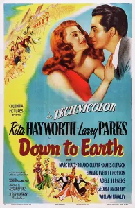 Parks Prints: DOWN TO EARTH, US poster art, from left: Rita Hayworth, Larry Parks, 1947