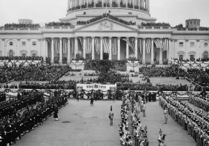 Formal Dress Prints: The East Front of the Capitol and plaza on Woodrow Wilsons inauguration day