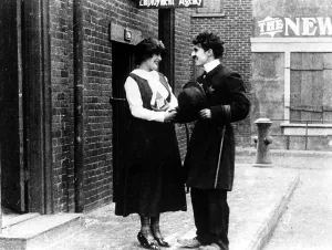 Night Stick Prints: EASY STREET, Edna Purviance, Charles Chaplin, 1917